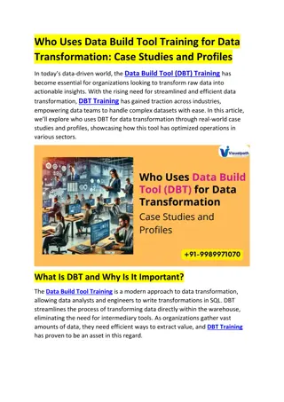 Top Data Build Tool Training | DBT Training