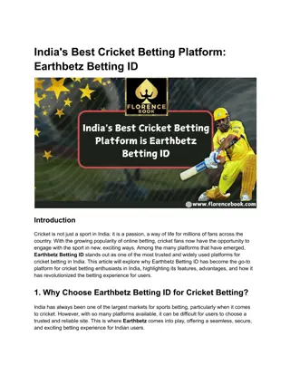 India's Best Cricket Betting Platform_ Earthbetz Betting ID