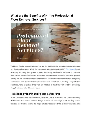 What are the Benefits of Hiring Professional Floor Removal Services?