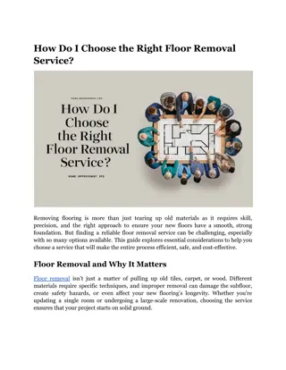 How Do I Choose the Right Floor Removal Service?