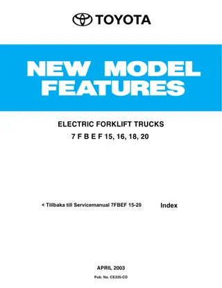 Toyota 7FBEF15 7FBEF16 7FBEF18 7FBEF20 Electric Forklift Trucks Service Repair Manual Instant Download