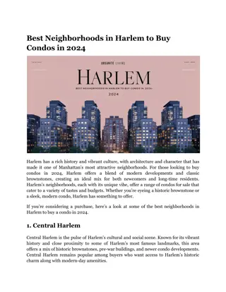 Best Neighborhoods in Harlem to Buy Condos in 2024