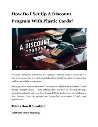 How Do I Set Up A Discount Program With Plastic Cards