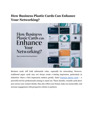 How Business Plastic Cards Can Enhance Your Networking_