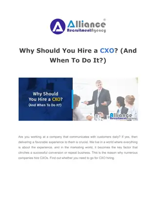 Why Should You Hire a CXO