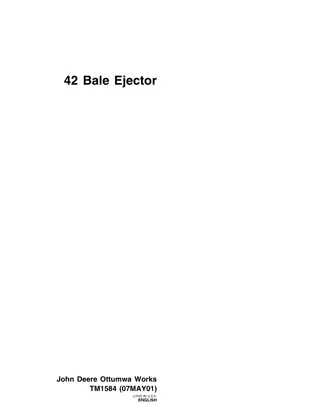 John Deere 42 Bale Ejector Service Repair Manual Instant Download (tm1584)