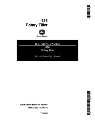 John Deere 488 Rotary Tiller Service Repair Manual Instant Download (tm1252)