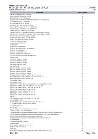 Massey Ferguson MF 354 SP - FP - AP - GE TRACTOR Parts Catalogue Manual Instant Download