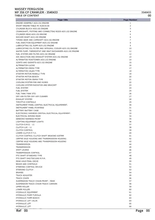 Massey Ferguson MF 356 CF CRAWLER Parts Catalogue Manual Instant Download