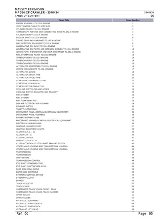 Massey Ferguson MF 366 CF CRAWLER Parts Catalogue Manual Instant Download