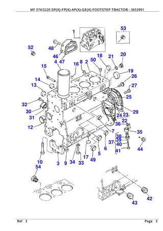 Massey Ferguson MF 374  3220 SP(X)-FP(X)-AP(X)-GE(X) FOOTSTEP TRACTOR Parts Catalogue Manual Instant Download