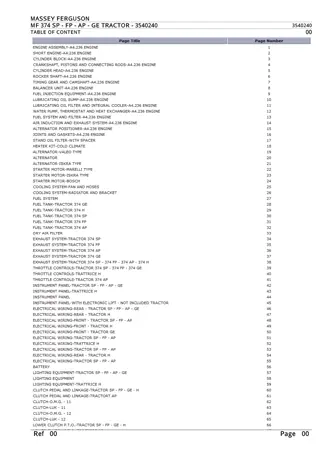 Massey Ferguson MF 374 SP - FP - AP - GE TRACTOR Parts Catalogue Manual Instant Download