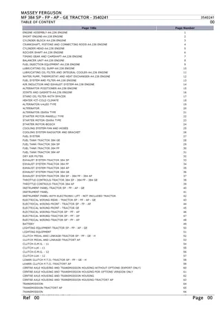 Massey Ferguson MF 384 SP - FP - AP - GE TRACTOR Parts Catalogue Manual Instant Download