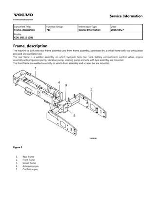 VOLVO SD110 SINGLE-DRUM ROLLER Service Repair Manual Instant Download