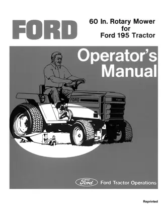 Ford 60 In Rotary Mower for 195 Tractor Operator’s Manual Instant Download (Publication No.42006010)