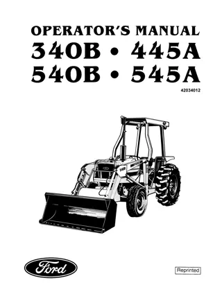 Ford 340B 540B 445A 545A Tractors Operator’s Manual Instant Download (Publication No.42034012)