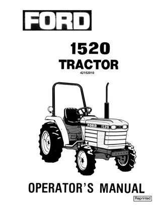 Ford 1520 Tractor Operator’s Manual Instant Download (Publication No.42152010)