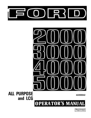 Ford 2000 3000 4000 5000 All Purpose and LCG Tractor Operator’s Manual Instant Download (Publication No.42200042)