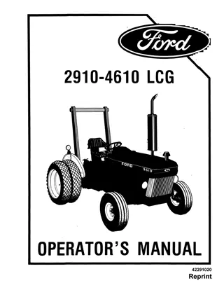 Ford 2910LCG 4610LCG Tractors Operator’s Manual Instant Download (Publication No.42291020)