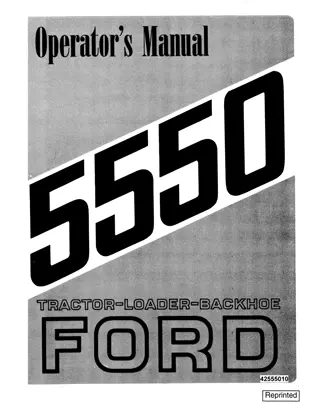 Ford 5550 Tractor Loader Backhoe Operator’s Manual Instant Download (Publication No.42555010)