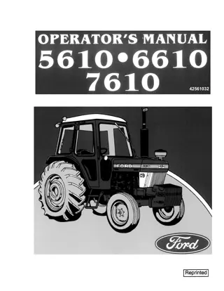 Ford 5610 6610 7610 Tractors Operator’s Manual Instant Download (Publication No.42561032)