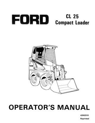 Ford CL25 Compact Loader Operator’s Manual Instant Download (Publication No.42002510)