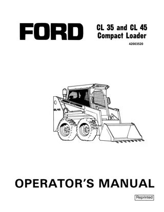 Ford CL35 and CL45 Compact Loader Operator’s Manual Instant Download (Publication No.42003520)