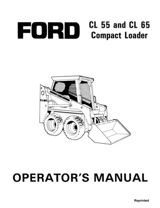 Ford CL55 and CL65 Compact Loader Operator’s Manual Instant Download (Publication No.42005521)