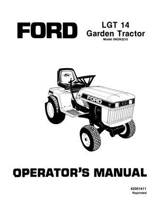 Ford LGT14 Garden Tractor Operator’s Manual Instant Download (Publication No.42001411)