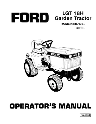 Ford LGT18H Garden Tractor Operator’s Manual Instant Download (Publication No.42001811)