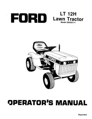 Ford LT 12H Lawn Tractor Operator’s Manual Instant Download (Publication No.42001212)