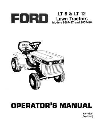 Ford LT8 & LT12 Lawn Tractors Operator’s Manual Instant Download (Publication No.42640820)