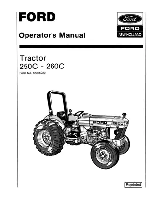 Ford New Holland 250C 260C Tractor Operator’s Manual Instant Download (Publication No.42025020)