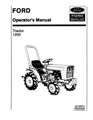 Ford New Holland 1200 Tractor Operator’s Manual Instant Download (Publication No.42120010)