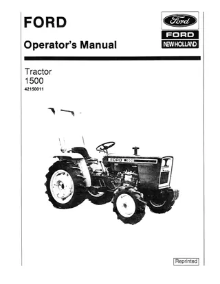 Ford New Holland 1500 Tractor Operator’s Manual Instant Download (Publication No.42150011)