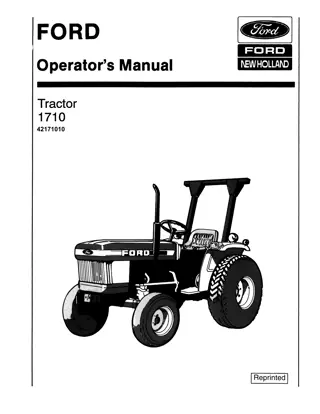 Ford New Holland 1710 Tractor Operator’s Manual Instant Download (Publication No.42171010)