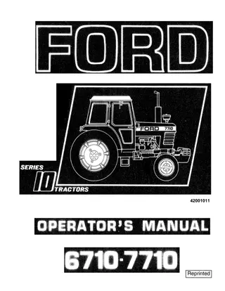 Ford New Holland 6710 7710 Tractors Operator’s Manual Instant Download (Publication No.42001011)