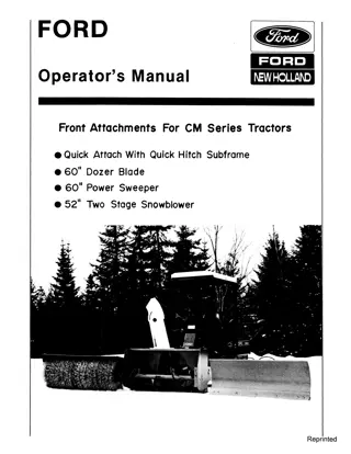 Ford New Holland Front Attachments for CM Series Tractors Operator’s Manual Instant Download (Publication No.42647000)