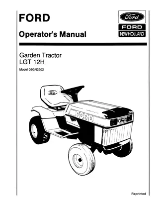 Ford New Holland LGT 12H Garden Tractor Operator’s Manual Instant Download (Publication No.42001211)