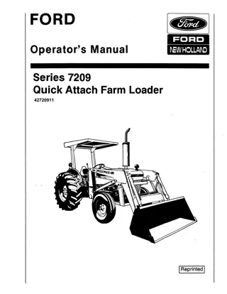 Ford New Holland Series 7209 Quick Attach Farm Loader Operator’s Manual Instant Download (Publication No.42720911)