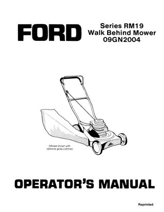 Ford RM19 Series Walk Behind Mower Operator’s Manual Instant Download (Publication No.42001910)