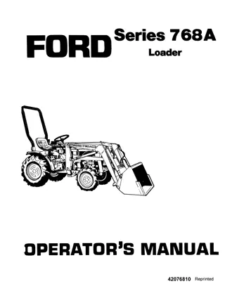 Ford Series 768A Loader Operator’s Manual Instant Download (Publication No.42076810)