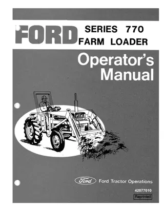 Ford Series 770 Farm Loader Operator’s Manual Instant Download (Publication No.42077010)