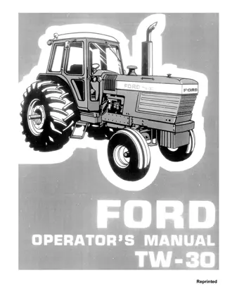 Ford TW-30 Tractor Operator’s Manual Instant Download (Publication No.42003010)