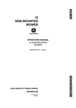 John Deere 10 Side-Mounted Mower Operator’s Manual Instant Download (Publication No.OMH90324)