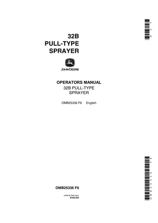 John Deere 32B Pull-Type Sprayer Operator’s Manual Instant Download (Publication No.OMB25336)