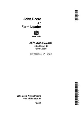 John Deere 47 Farm Loader Operator’s Manual Instant Download (Publication No.OMC19032)