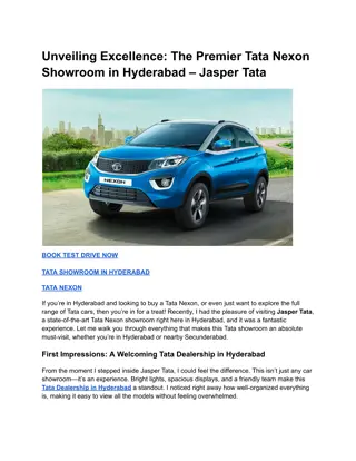 Unveiling Excellence_ The Premier Tata Nexon Showroom in Hyderabad – Jasper Tata