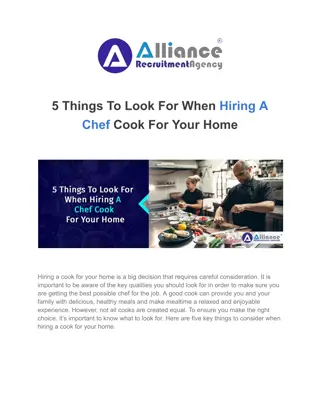 5 Things To Look For When Hiring A Chef Cook For Your Home