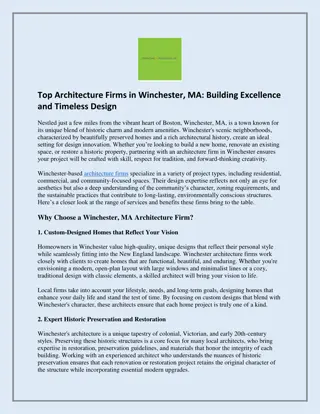 Top Architecture Firms in Winchester, MA Building Excellence and Timeless Design